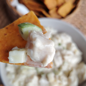 Ceviche de Corvina con Manzana