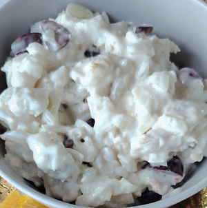 Ceviche de Corvina con Uvas y Pepita de Marañón